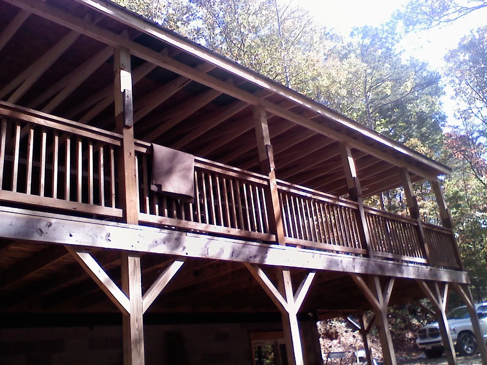 Timber framing under a new elevated porch and deck — Roof Leak Repair in Whites Creek by Roofing Brothers